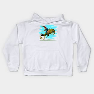 Cowboy Falling Off  Horse Retro Kids Hoodie